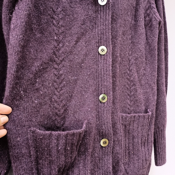 Black Goat purple cashmere button up sweater size M - Picture 3 of 5